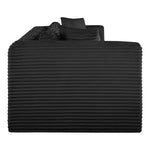 Shaggy 140" Corduroy Performance Fabric Upholstered 4 pc. Modular Sofa in Black