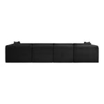 Shaggy 140" Corduroy Performance Fabric Upholstered 4 pc. Modular Sofa in Black
