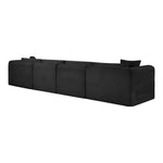 Shaggy 140" Corduroy Performance Fabric Upholstered 4 pc. Modular Sofa in Black