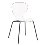 Clarion Lucite Seat And Metal Base Dining Chair in Black
