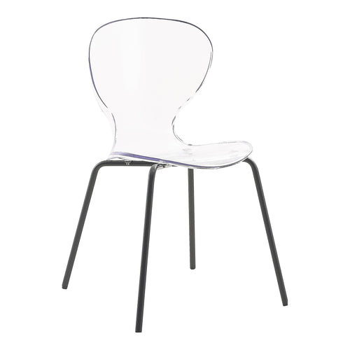 Clarion Lucite Seat And Metal Base Dining Chair in Black