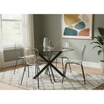 Clarion Lucite Seat And Metal Base Dining Chair in Black