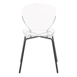 Clarion Lucite Seat And Metal Base Dining Chair in Black