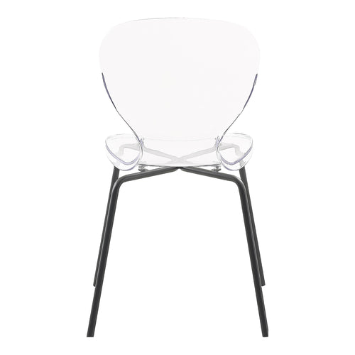 Clarion Lucite Seat And Metal Base Dining Chair in Black