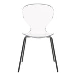 Clarion Lucite Seat And Metal Base Dining Chair in Black