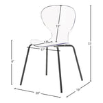 Clarion Lucite Seat And Metal Base Dining Chair in Black