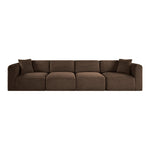 Shaggy 140" Corduroy Performance Fabric Upholstered 4 pc. Modular Sofa in Brown