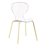 Clarion Lucite Seat And Metal Base Dining Chair in Gold