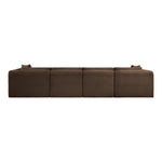 Shaggy 140" Corduroy Performance Fabric Upholstered 4 pc. Modular Sofa in Brown
