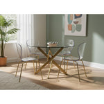 Clarion Lucite Seat And Metal Base Dining Chair in Gold