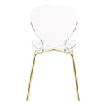 Clarion Lucite Seat And Metal Base Dining Chair in Gold