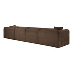 Shaggy 140" Corduroy Performance Fabric Upholstered 4 pc. Modular Sofa in Brown