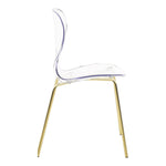 Clarion Lucite Seat And Metal Base Dining Chair in Gold