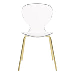 Clarion Lucite Seat And Metal Base Dining Chair in Gold