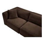 Shaggy 140" Corduroy Performance Fabric Upholstered 4 pc. Modular Sofa in Brown