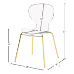 Clarion Lucite Seat And Metal Base Dining Chair in Gold