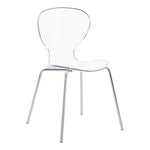 Clarion Lucite Seat And Metal Base Dining Chair in Chrome