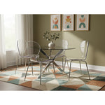 Clarion Lucite Seat And Metal Base Dining Chair in Chrome
