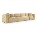 Shaggy 140" Corduroy Performance Fabric Upholstered 4 pc. Modular Sofa in Camel