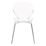 Clarion Lucite Seat And Metal Base Dining Chair in Chrome