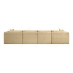 Shaggy 140" Corduroy Performance Fabric Upholstered 4 pc. Modular Sofa in Camel