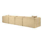 Shaggy 140" Corduroy Performance Fabric Upholstered 4 pc. Modular Sofa in Camel