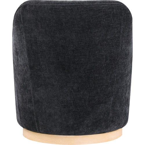 Clarita Chenille Fabric Upholstered Swivel Accent Chair in Black
