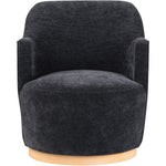 Clarita Chenille Fabric Upholstered Swivel Accent Chair in Black