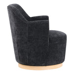 Clarita Chenille Fabric Upholstered Swivel Accent Chair in Black