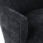 Clarita Chenille Fabric Upholstered Swivel Accent Chair in Black