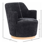 Clarita Chenille Fabric Upholstered Swivel Accent Chair in Black