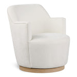 Clarita Chenille Fabric Upholstered Swivel Accent Chair in Cream