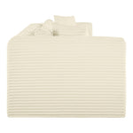 Shaggy 140" Corduroy Performance Fabric Upholstered 4 pc. Modular Sofa in Cream