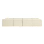 Shaggy 140" Corduroy Performance Fabric Upholstered 4 pc. Modular Sofa in Cream