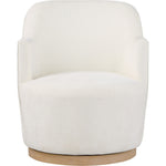 Clarita Chenille Fabric Upholstered Swivel Accent Chair in Cream