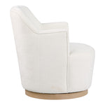 Clarita Chenille Fabric Upholstered Swivel Accent Chair in Cream