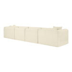 Shaggy 140" Corduroy Performance Fabric Upholstered 4 pc. Modular Sofa in Cream