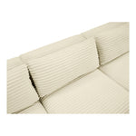 Shaggy 140" Corduroy Performance Fabric Upholstered 4 pc. Modular Sofa in Cream