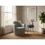 Clarita Chenille Fabric Upholstered Swivel Accent Chair in Grey