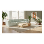 Shaggy 140" Corduroy Performance Fabric Upholstered 4 pc. Modular Sofa in Mint
