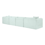 Shaggy 140" Corduroy Performance Fabric Upholstered 4 pc. Modular Sofa in Mint