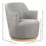 Clarita Chenille Fabric Upholstered Swivel Accent Chair in Grey
