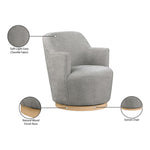 Clarita Chenille Fabric Upholstered Swivel Accent Chair in Grey
