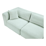 Shaggy 140" Corduroy Performance Fabric Upholstered 4 pc. Modular Sofa in Mint