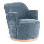 Clarita Chenille Fabric Upholstered Swivel Accent Chair in Light Blue