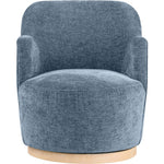 Clarita Chenille Fabric Upholstered Swivel Accent Chair in Light Blue