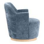 Clarita Chenille Fabric Upholstered Swivel Accent Chair in Light Blue