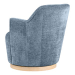 Clarita Chenille Fabric Upholstered Swivel Accent Chair in Light Blue