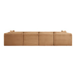 Shaggy 140" Corduroy Performance Fabric Upholstered 4 pc. Modular Sofa in Saddle