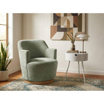 Clarita Chenille Fabric Upholstered Swivel Accent Chair in Mint